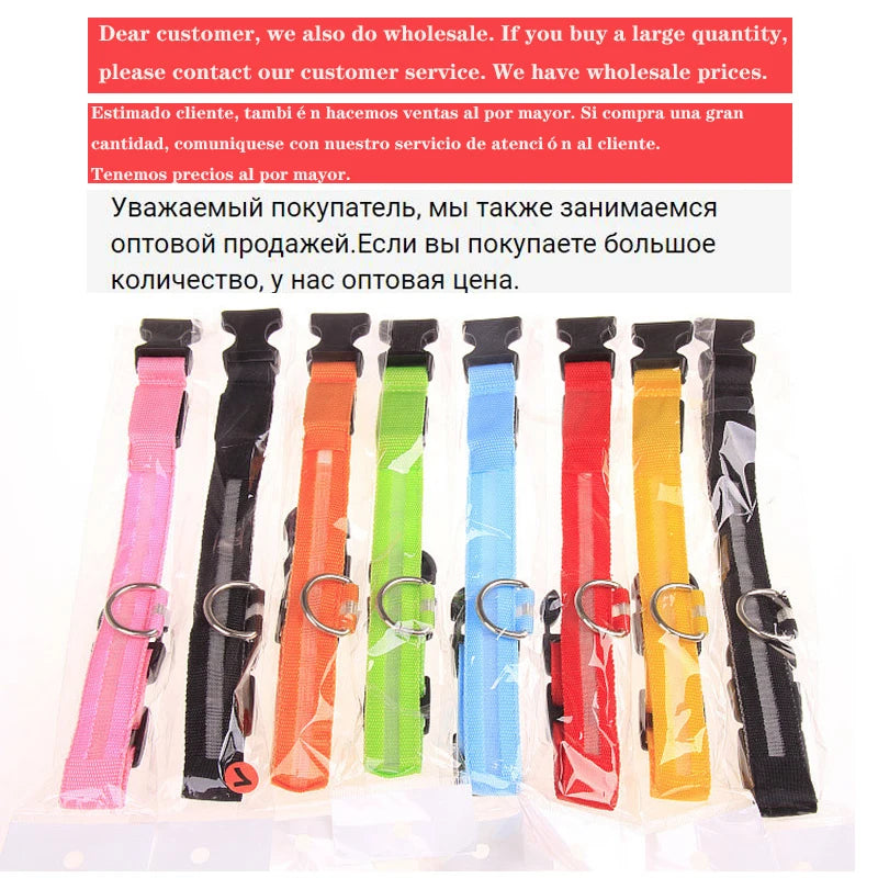 The Glow Up Collar — LED Luminous Dog Collar with Glitter Pendant, USB or Battery 🐕✨