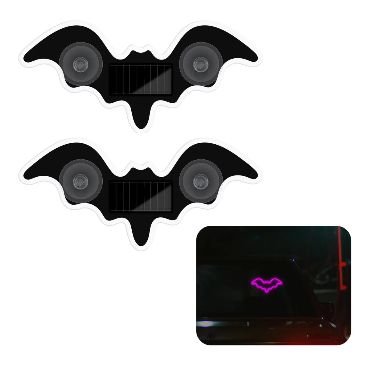 The Bat Signal — Solar Powered Bat LED Neon Atmosphere Light for Your Car 🦷💜