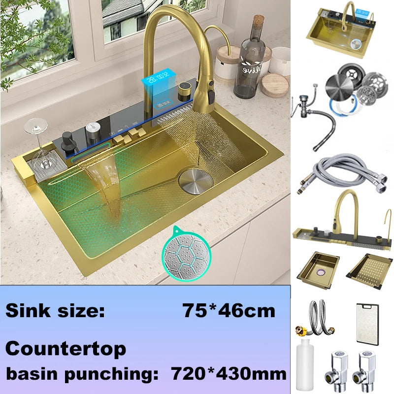 The Grandeur Waterfall Sink — Modern Luxury. Effortless Function. A Kitchen Centrepiece.