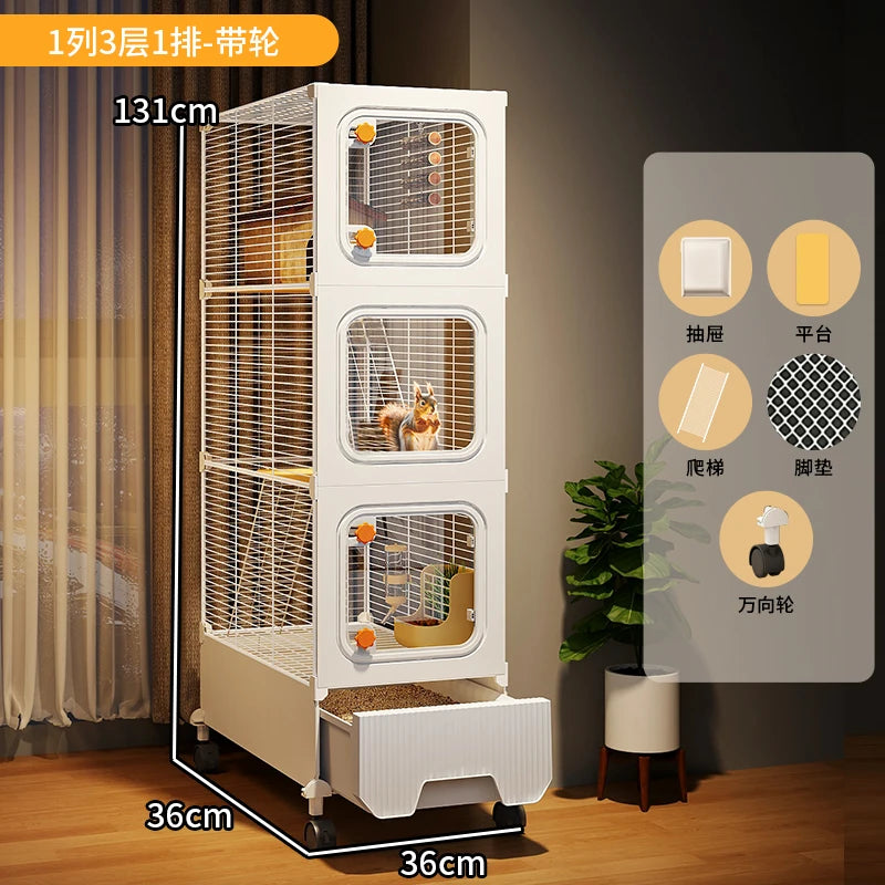 The Slay Villa — Multi-Level Cage Enclosure for Squirrels & Chinchillas 🐿️🏠