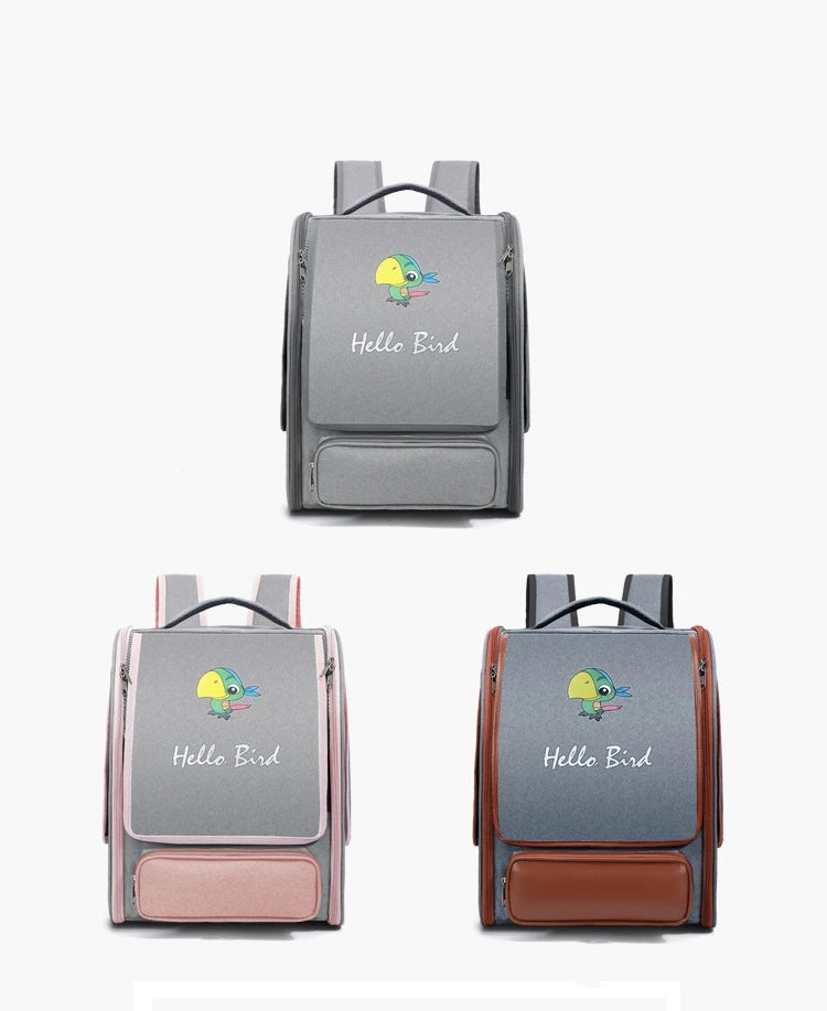 The Wing & Wander — Portable Bird Backpack Carrier with Perch & Tray 🦜✨