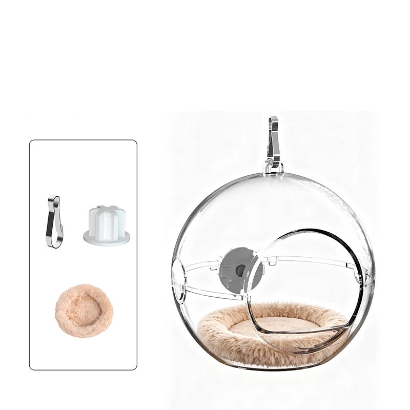 The Crystal Nest — Transparent Hanging Bird House for Parakeets & Small Parrots 🦜✨