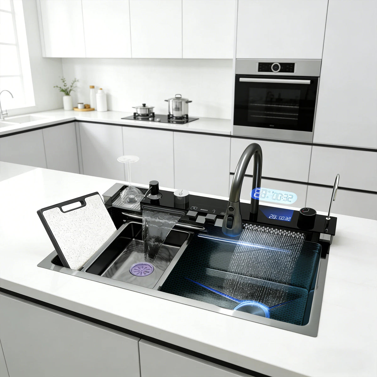 The Grandeur Waterfall Sink — Modern Luxury. Effortless Function. A Kitchen Centrepiece.