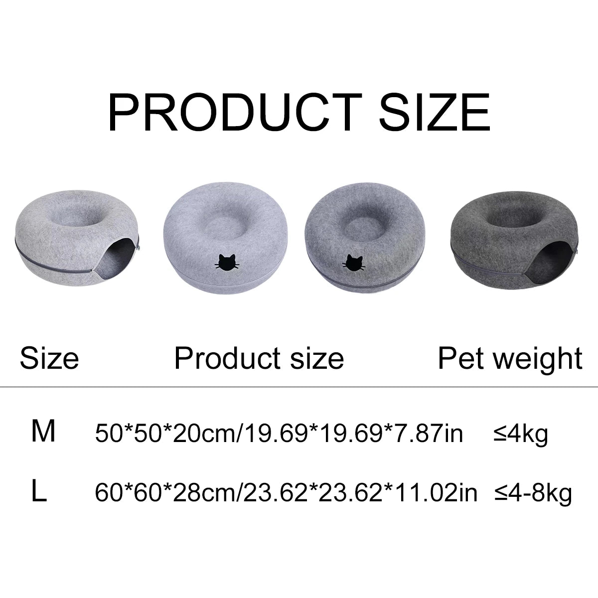 The Donut Den — 2-in-1 Felt Cat Tunnel Bed & Donut Nest for Cats 🐱🍩