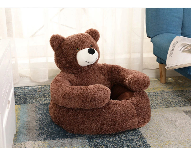 The Bear Hug Bed — Plush Semi-Enclosed Pet Nest for Dogs & Cats Who cuddle in Style 🐾🦎