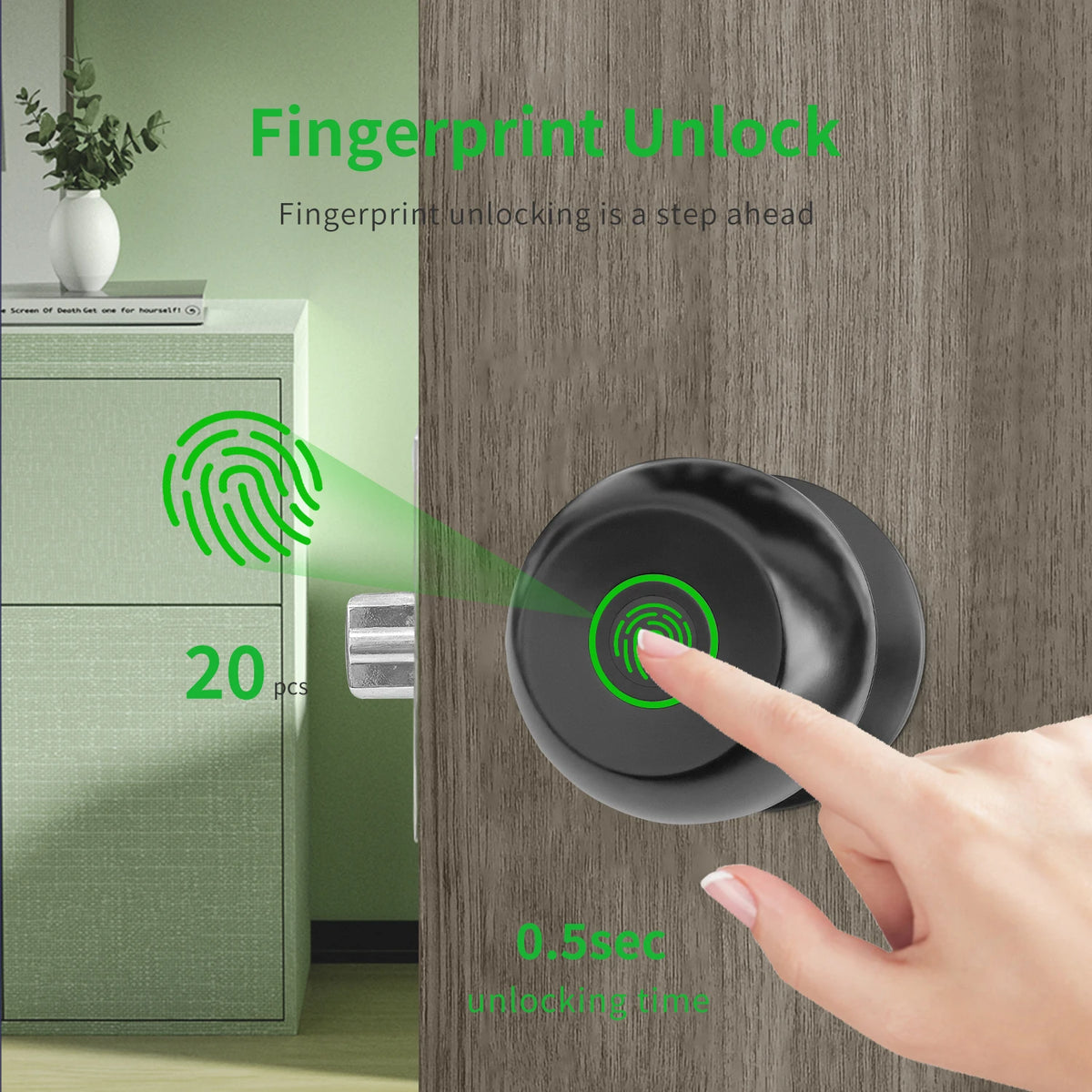 The Smart Entry — Fingerprint Door Lock With Backup Key for Seamless Access 🔐✨