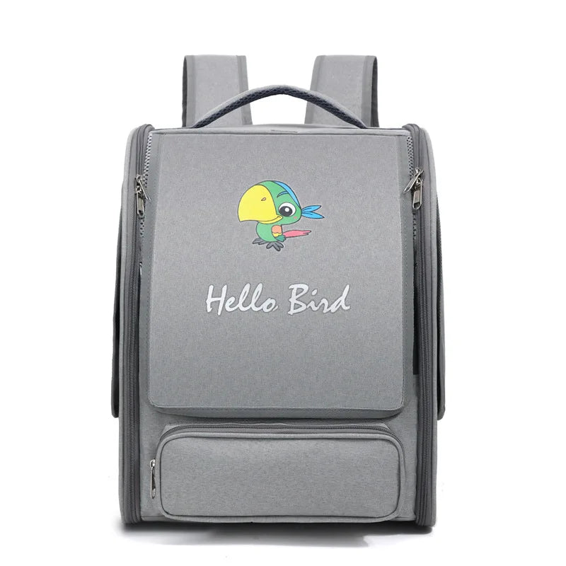 The Wing & Wander — Portable Bird Backpack Carrier with Perch & Tray 🦜✨