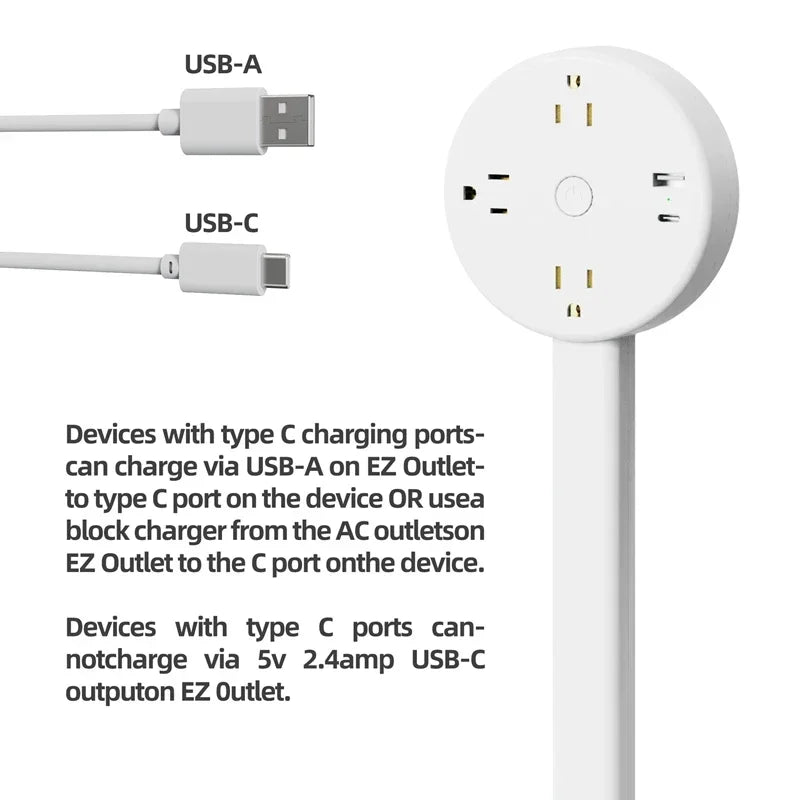 The Reach Around — Rotating Extendable Wall Plug Power Socket for Nightstands & Tight Spaces 🔌✨
