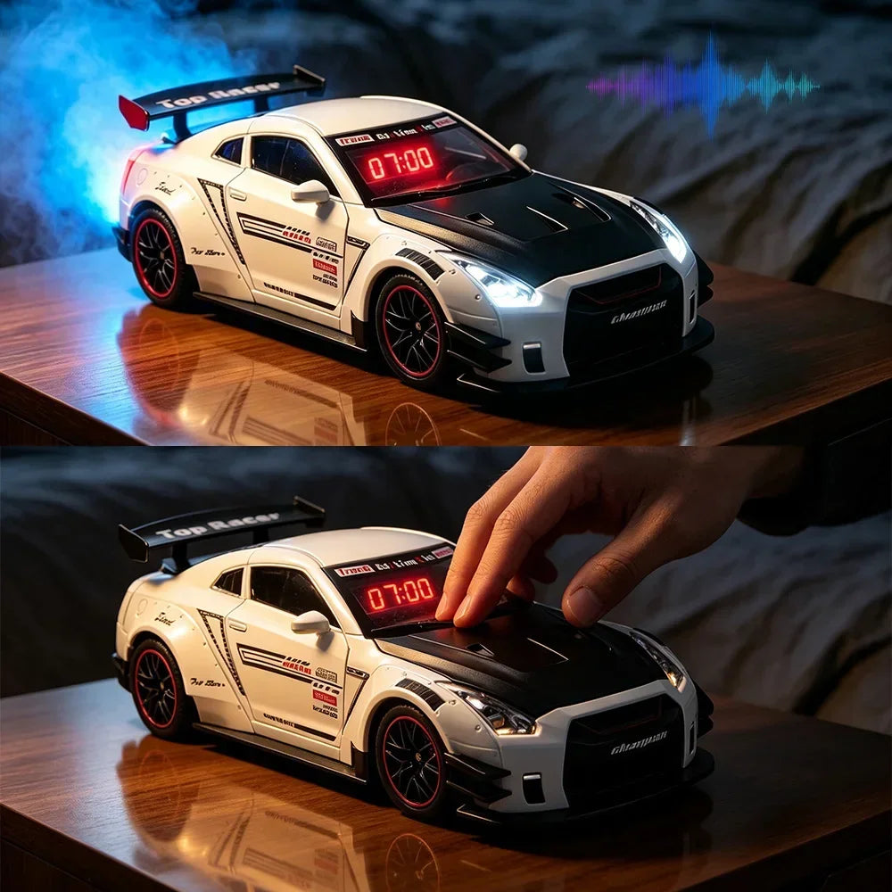 The Wake Up King — Sports Car Alarm Clock With Engine Roar & Mist Sprayer 🚗💨
