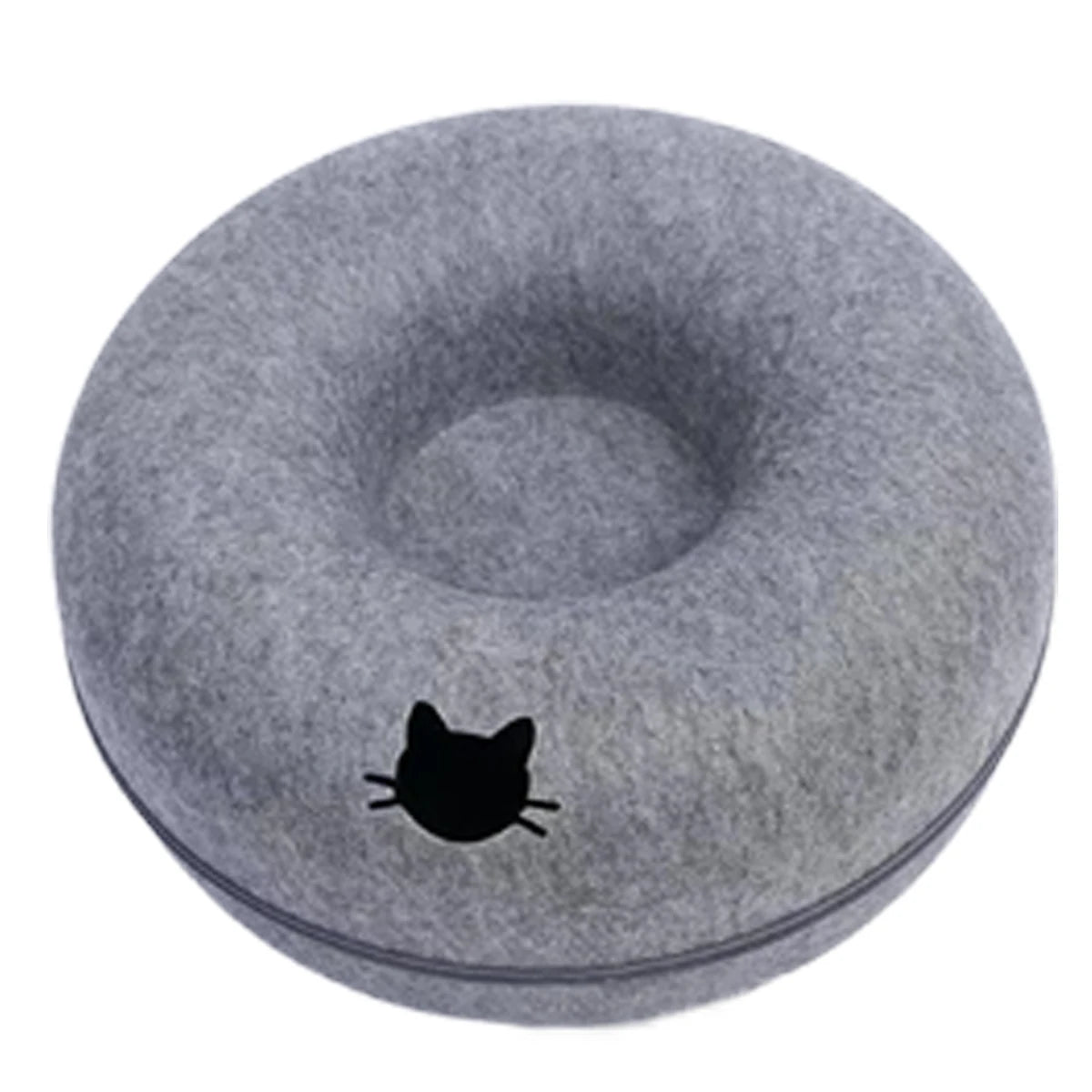 The Donut Den — 2-in-1 Felt Cat Tunnel Bed & Donut Nest for Cats 🐱🍩