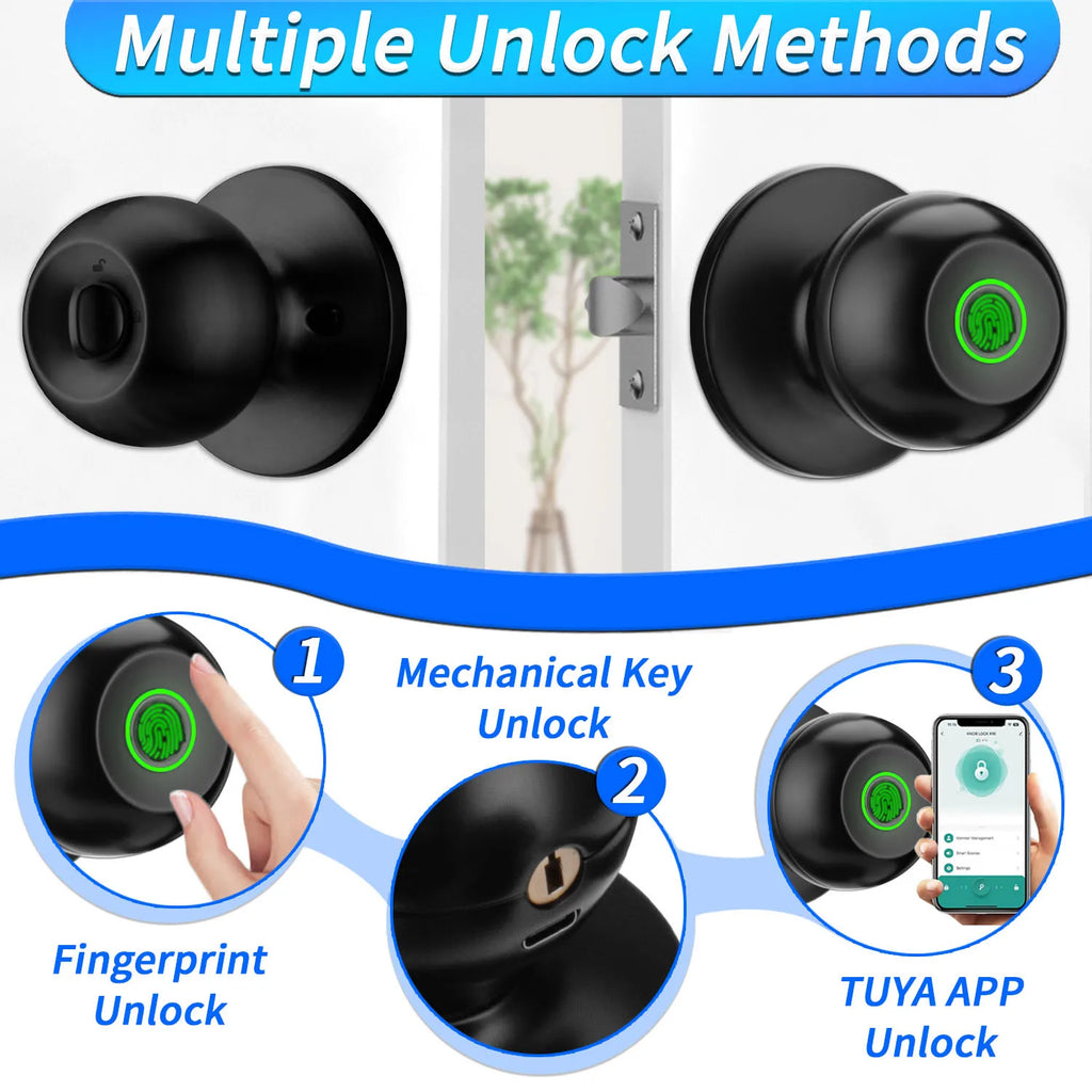 The Smart Entry — Fingerprint Door Lock With Backup Key for Seamless Access 🔐✨