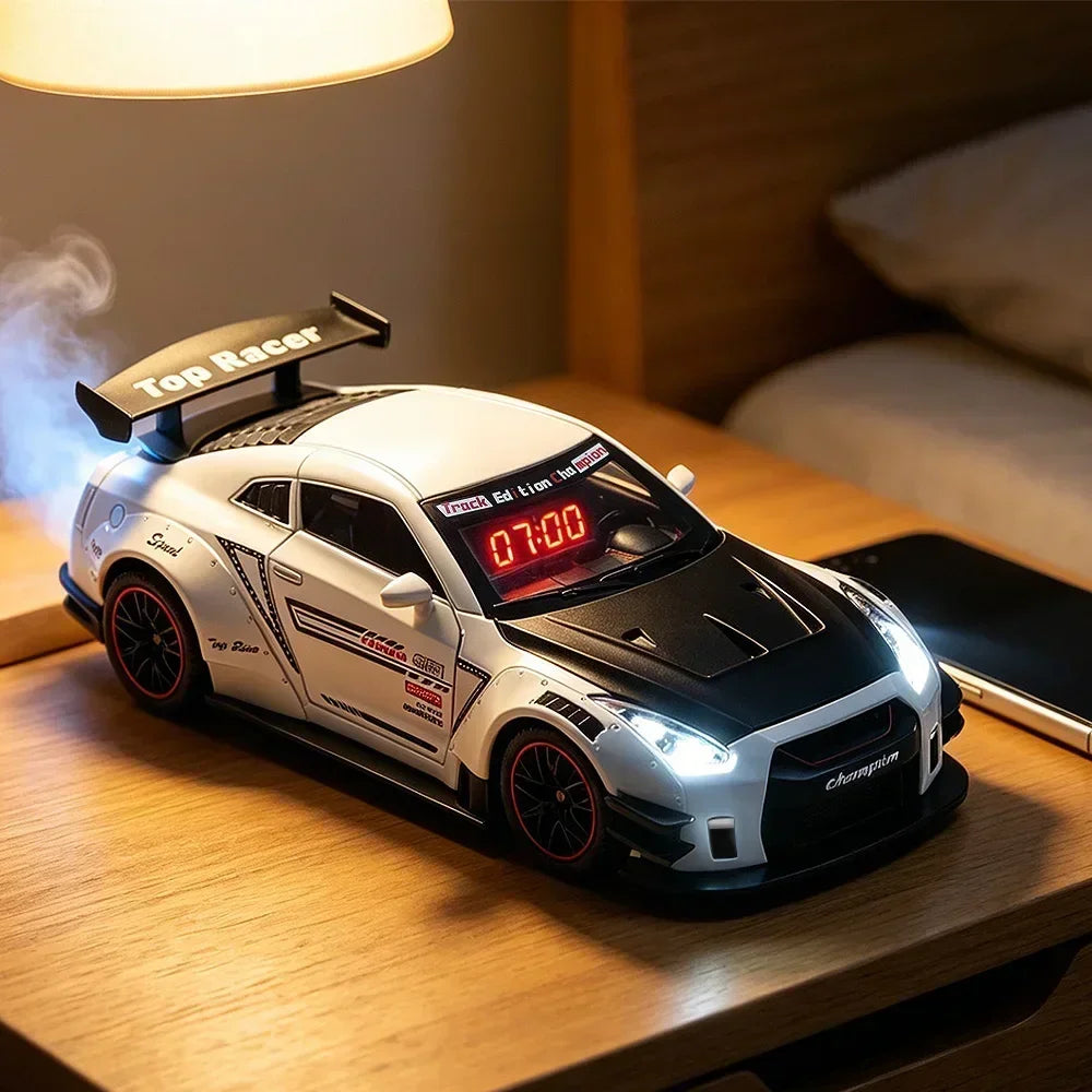 The Wake Up King — Sports Car Alarm Clock With Engine Roar & Mist Sprayer 🚗💨