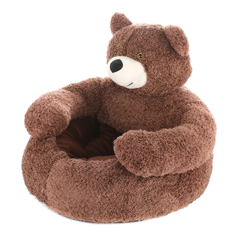 The Bear Hug Bed — Plush Semi-Enclosed Pet Nest for Dogs & Cats Who cuddle in Style 🐾🦎