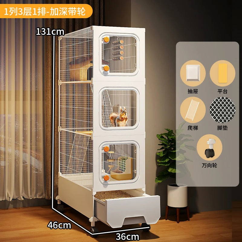 The Slay Villa — Multi-Level Cage Enclosure for Squirrels & Chinchillas 🐿️🏠