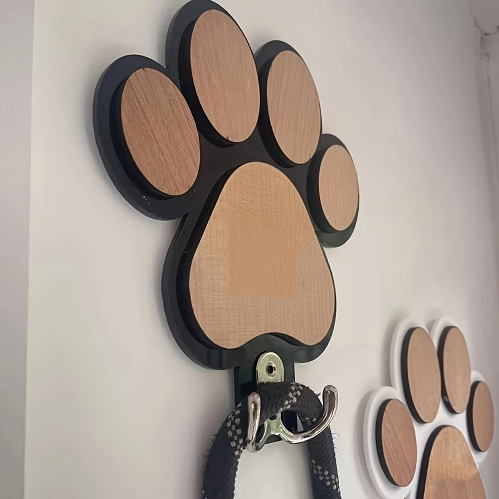 The Paw Hook — Wooden Paw Print Wall Hook for Dog Leashes, Collars & Coats 🐾🪵
