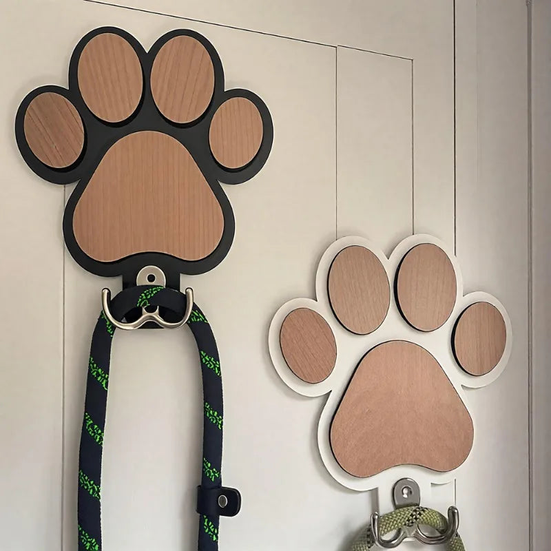 The Paw Hook — Wooden Paw Print Wall Hook for Dog Leashes, Collars & Coats 🐾🪵