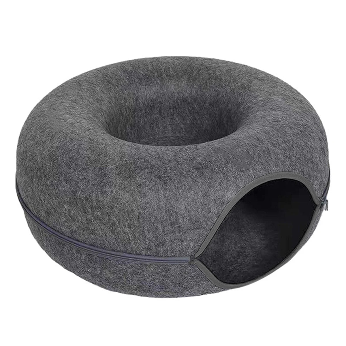 The Donut Den — 2-in-1 Felt Cat Tunnel Bed & Donut Nest for Cats 🐱🍩