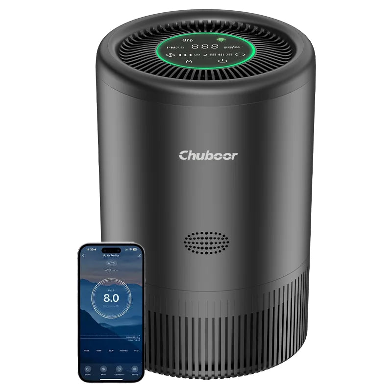 Purificateur d'air pour animaux — Filtre HEPA H13, contrôle intelligent par application et ultra-silencieux 25 dB