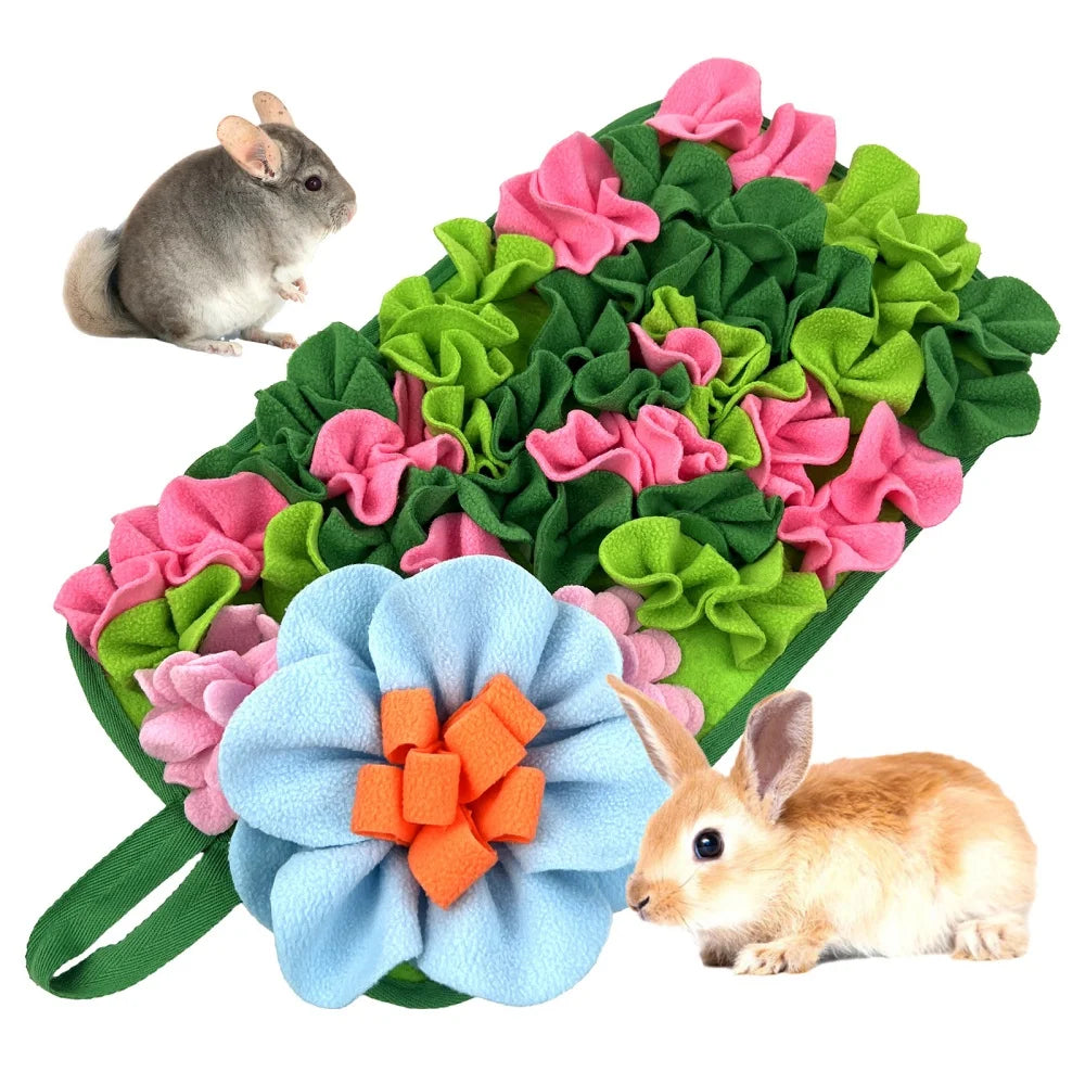 The Bloom Forager — Interactive Floral Feeding Mat for Rabbits, Guinea Pigs & Small Pets 🌸🐇