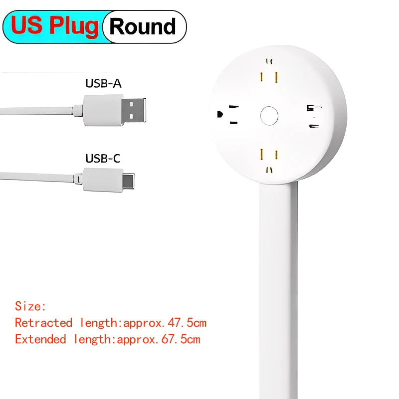 The Reach Around — Rotating Extendable Wall Plug Power Socket for Nightstands & Tight Spaces 🔌✨