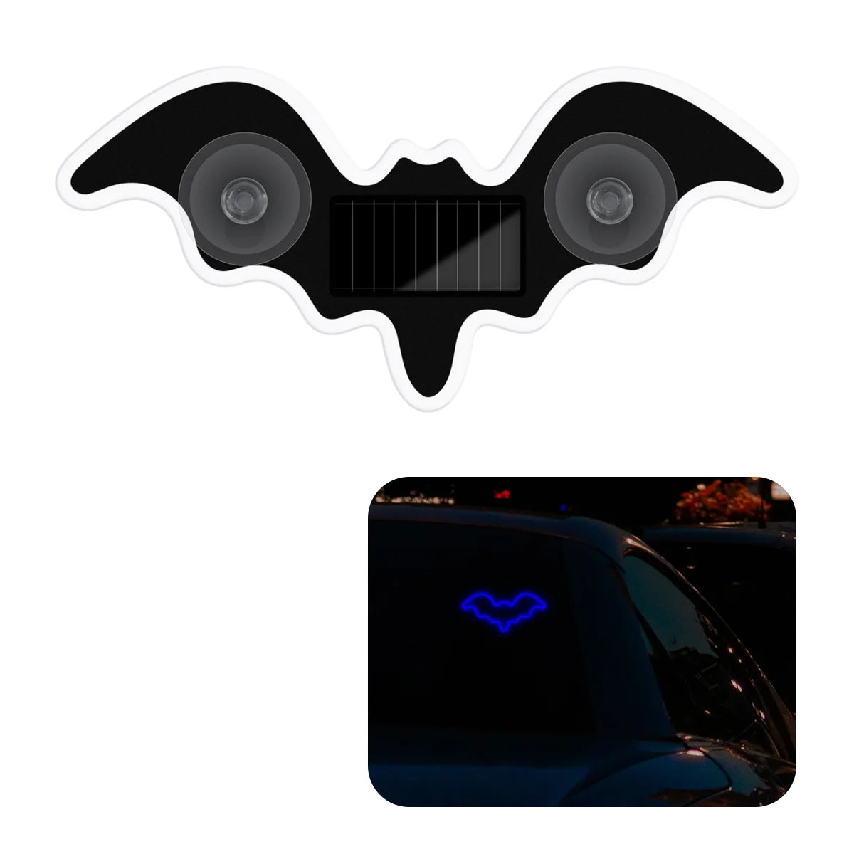 The Bat Signal — Solar Powered Bat LED Neon Atmosphere Light for Your Car 🦷💜