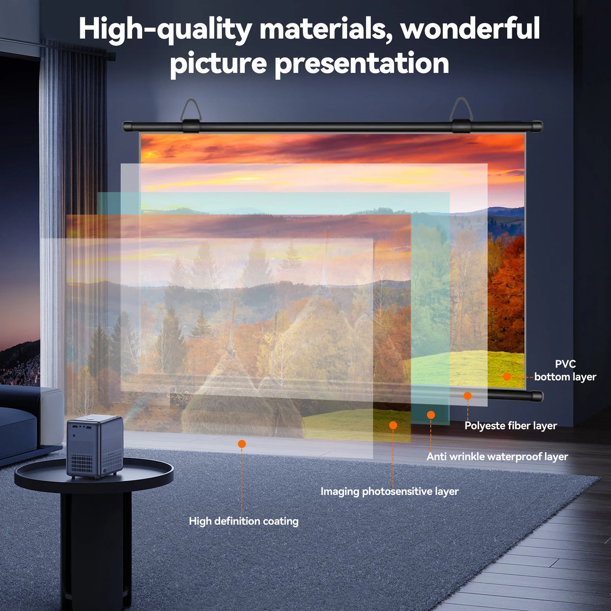 The screen Majesty — HD Anti-Light Projector Screen for Cinema Nights at Home 🎬✨