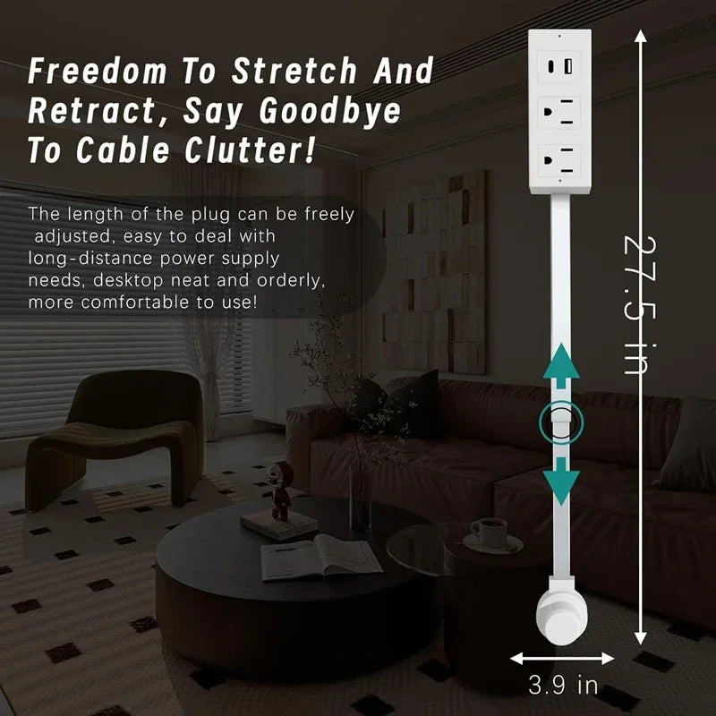 The Reach Around — Rotating Extendable Wall Plug Power Socket for Nightstands & Tight Spaces 🔌✨