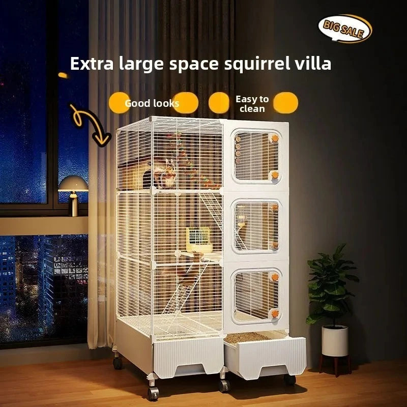 The Slay Villa — Multi-Level Cage Enclosure for Squirrels & Chinchillas 🐿️🏠