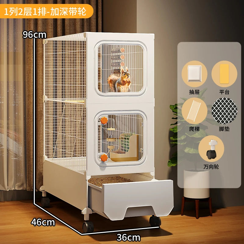 The Slay Villa — Multi-Level Cage Enclosure for Squirrels & Chinchillas 🐿️🏠