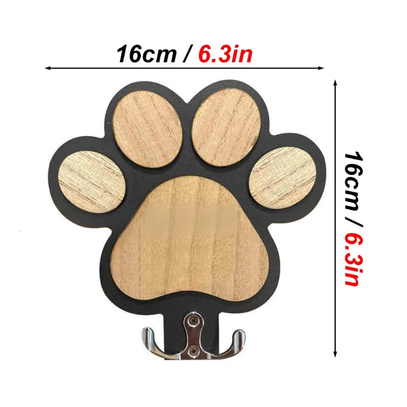 The Paw Hook — Wooden Paw Print Wall Hook for Dog Leashes, Collars & Coats 🐾🪵