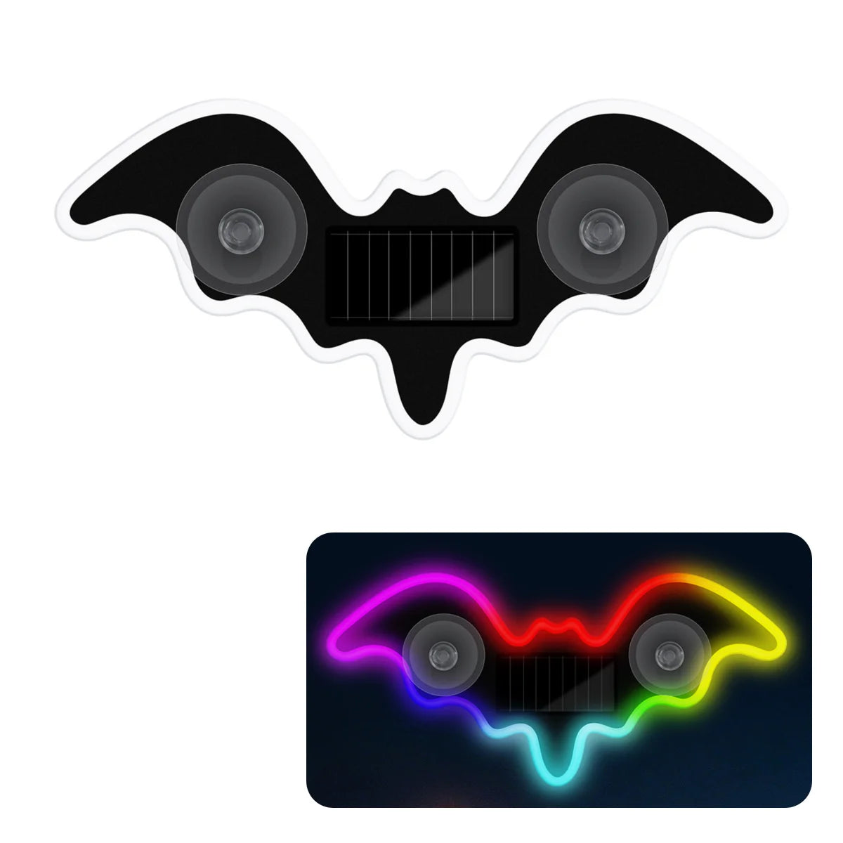 The Bat Signal — Solar Powered Bat LED Neon Atmosphere Light for Your Car 🦷💜