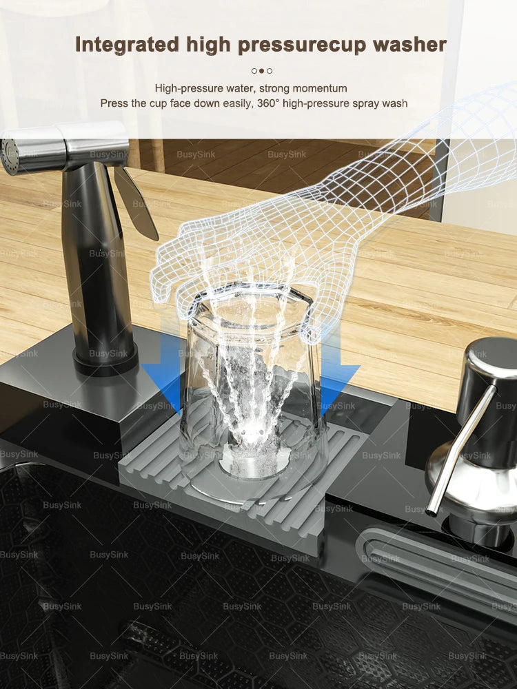 The Grandeur Waterfall Sink — Modern Luxury. Effortless Function. A Kitchen Centrepiece.