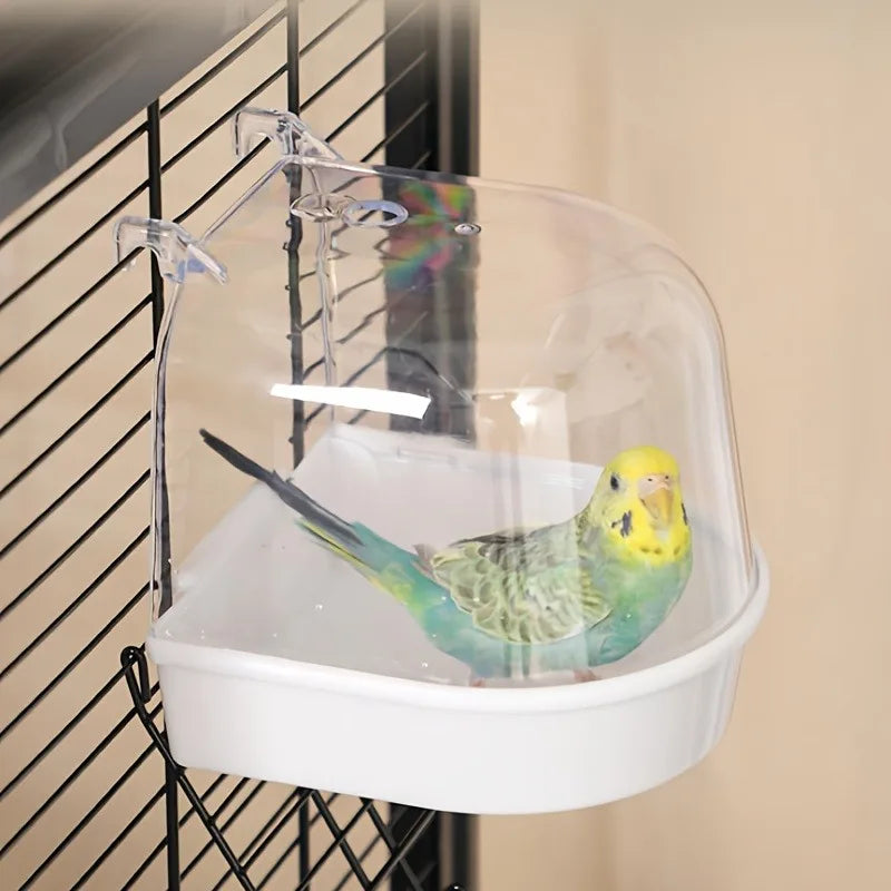 The Splash Suite — Transparent Bird Bath Tub for Parrots & Lovebirds 🦜💧
