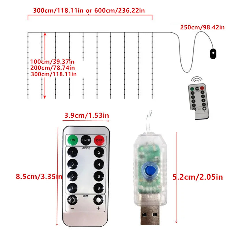 The Curtain of Dreams — USB Fairy Light Curtain Garland With Remote for Instant Ambiance ✨💤