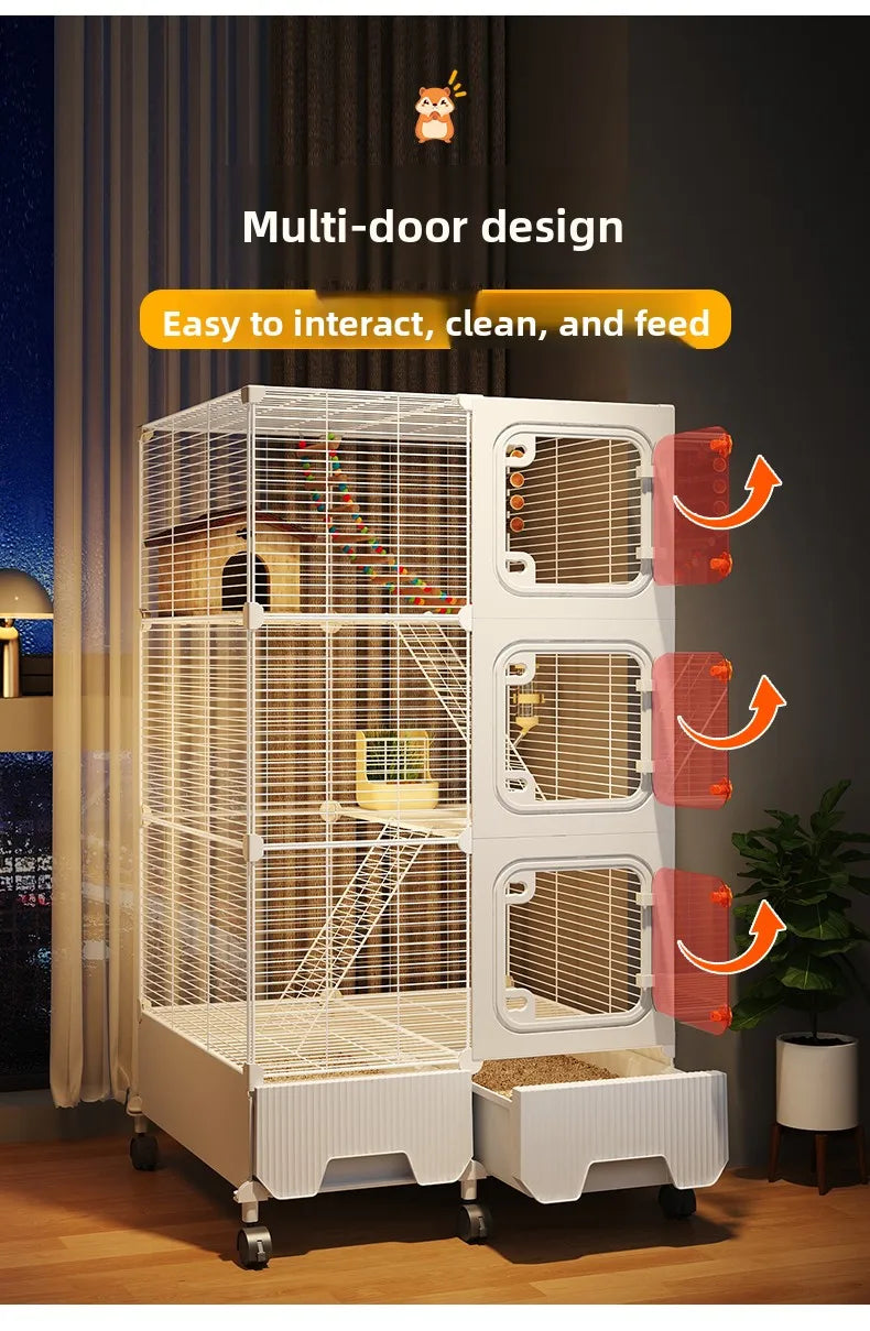 The Slay Villa — Multi-Level Cage Enclosure for Squirrels & Chinchillas 🐿️🏠