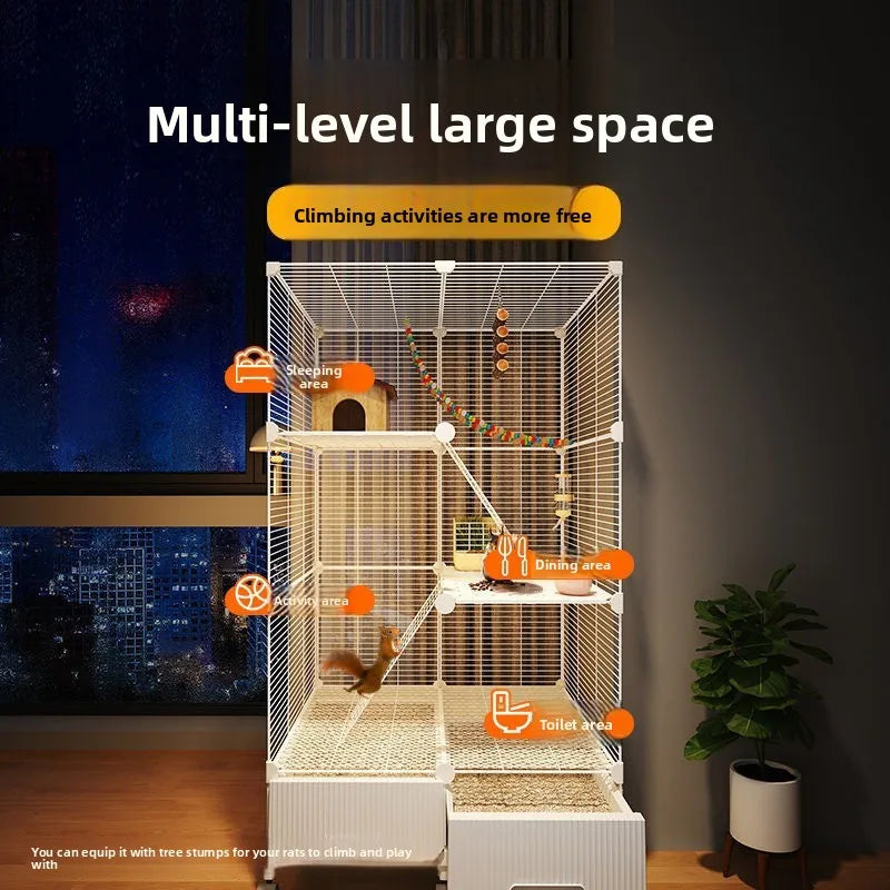 The Slay Villa — Multi-Level Cage Enclosure for Squirrels & Chinchillas 🐿️🏠