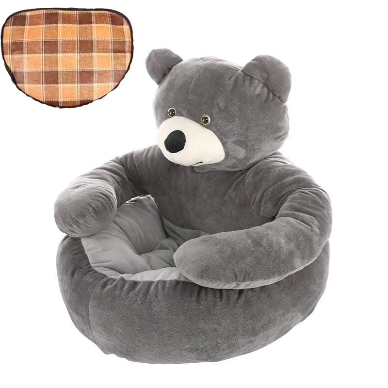 The Bear Hug Bed — Plush Semi-Enclosed Pet Nest for Dogs & Cats Who cuddle in Style 🐾🦎