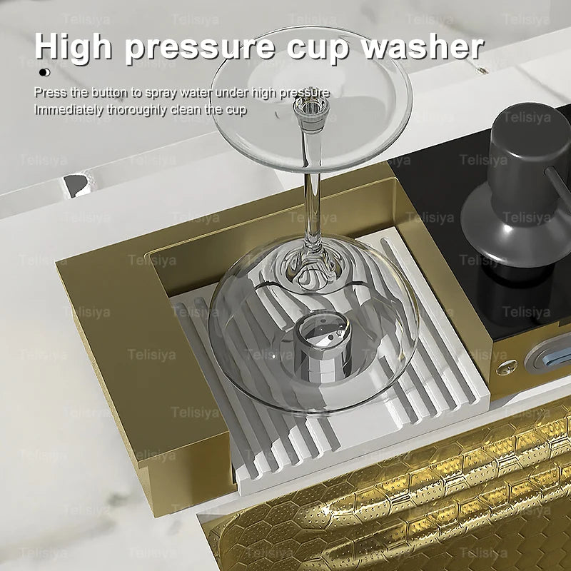 The Grandeur Waterfall Sink — Modern Luxury. Effortless Function. A Kitchen Centrepiece.