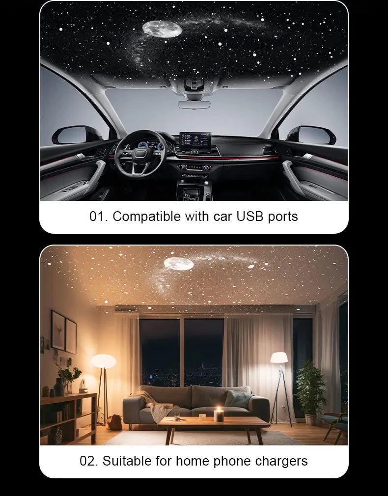 The Galaxy Ride — USB Starry Sky Projector Light for Car & Bedroom Vibes 🌌✨
