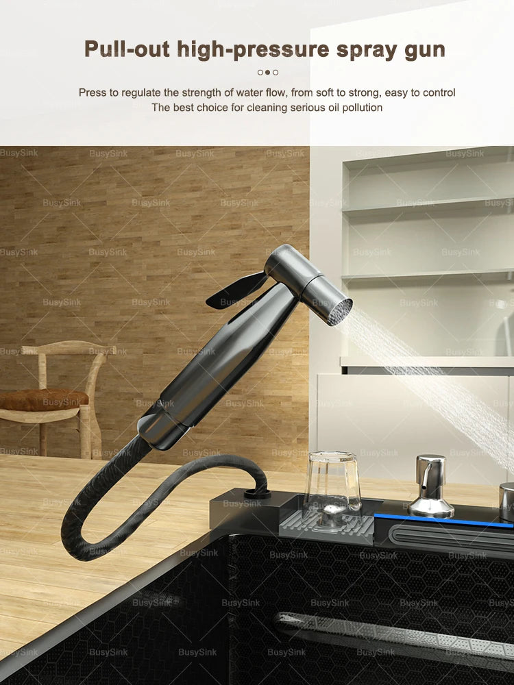 The Grandeur Waterfall Sink — Modern Luxury. Effortless Function. A Kitchen Centrepiece.