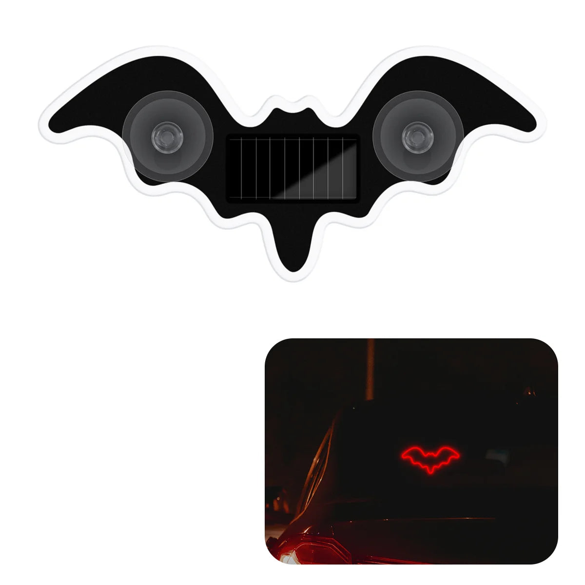 The Bat Signal — Solar Powered Bat LED Neon Atmosphere Light for Your Car 🦷💜