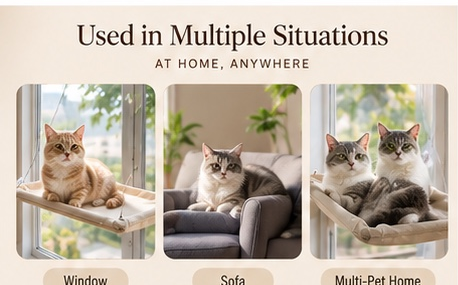 The Sky Lounge — Suction Cup Window Hammock Bed for Cats 🐈✨